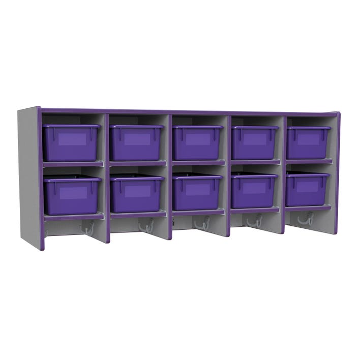Jonti-Craft Rainbow Accents Wall Mount Coat Lockers, 48 x 15-1/2 x 20 Inches