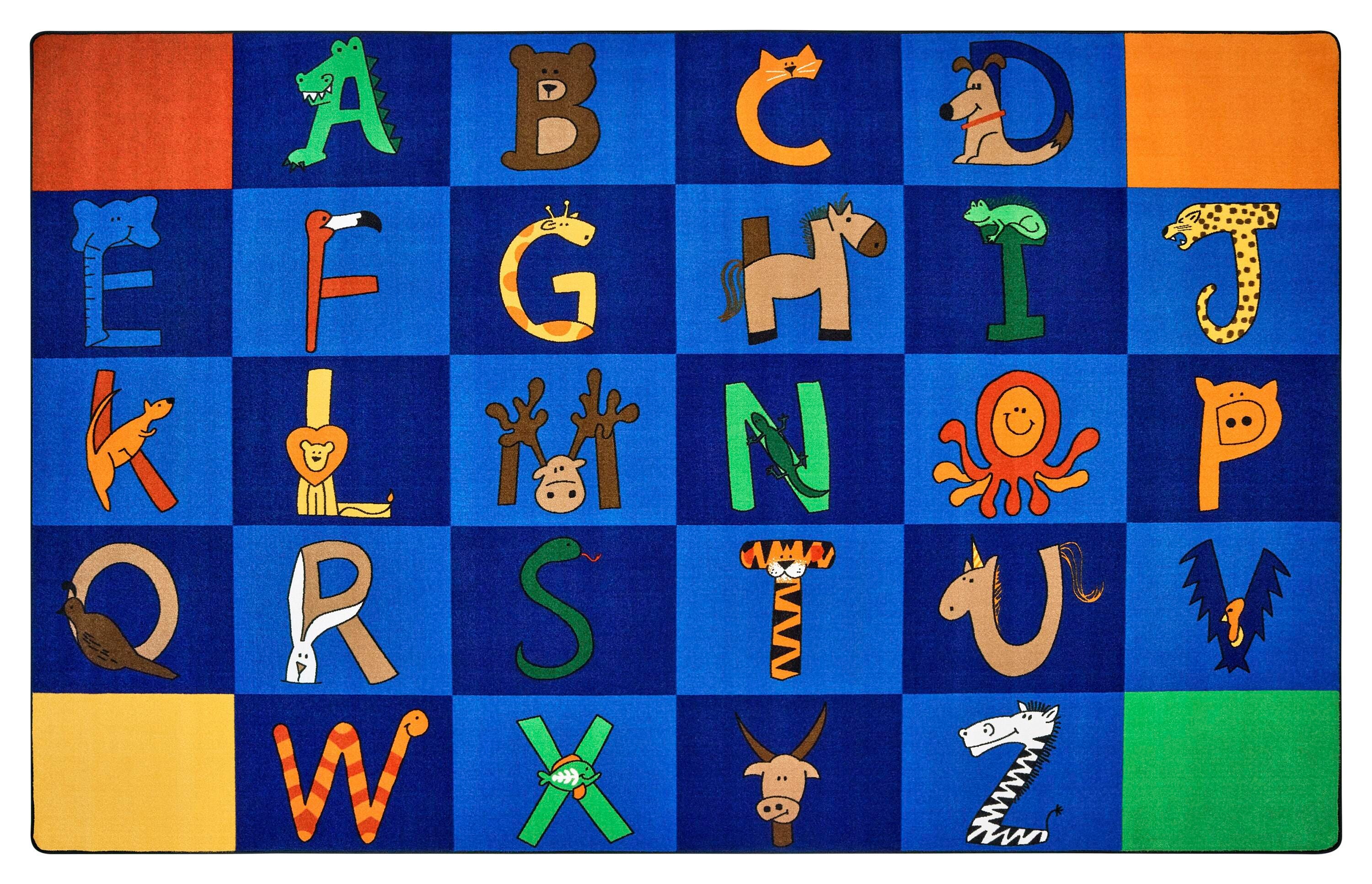 Carpets for Kids Premium A to Z Animals Carpet, Rectangle 4002372