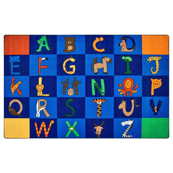 Carpets for Kids Premium A to Z Animals Carpet, Rectangle