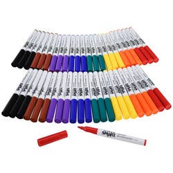 School Smart Dry Erase Pen Style Markers, Fine Tip, Assorted Colors, Pack of 48