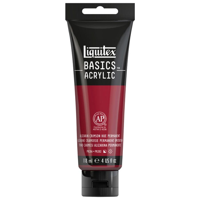 Liquitex BASICS Acrylic Paint, 4 Ounces, Alizarin Crimson Hue
