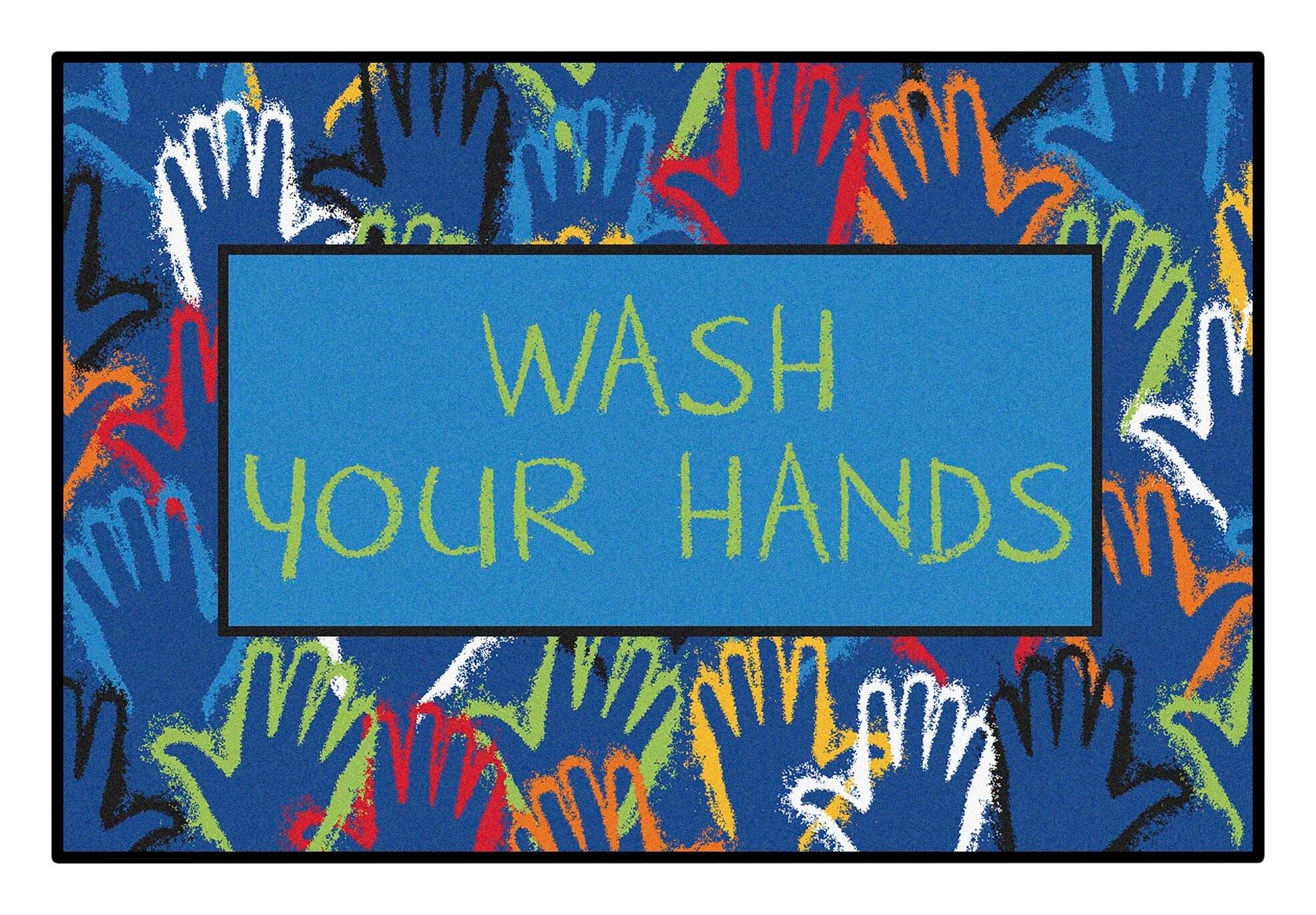 Carpets for Kids KID$Value Wash Your Hands Carpet, Rectangle 4002269