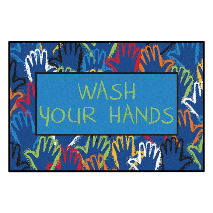 Carpets for Kids KID$Value Wash Your Hands Carpet, Rectangle