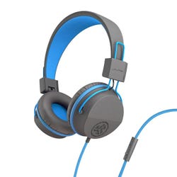JLAB JBuddies Studio Kids Wired Headphones, USB-C, Gray/Blue