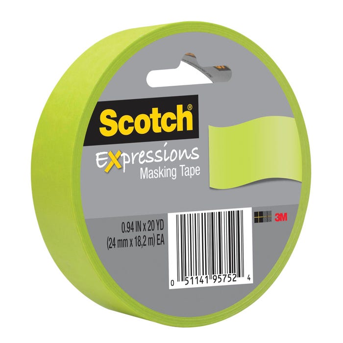 Scotch Expressions Masking Tape, 0.94 Inch x 20 Yards, Lemon Lime