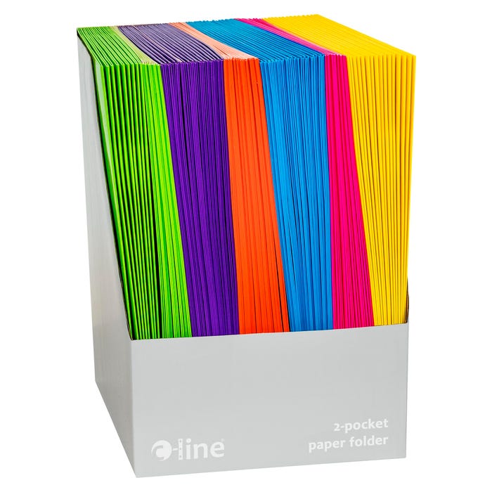 C-Line Laminated 2-Pocket Portfolio, Letter Size, Assorted Colors, Pack of 100