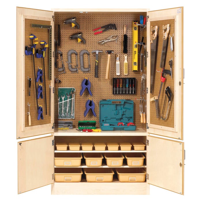Diversified Spaces Tech-Ed Tool Storage Cabinet, 48 x 22 x 84 Inches, Maple