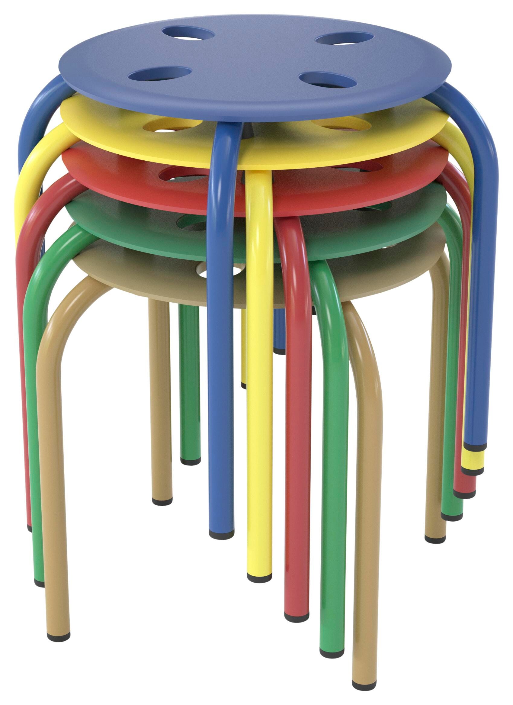 Classroom Select Prima Stool, 12-Inch Seat Height, Assorted Colors, Set of 5 2027843