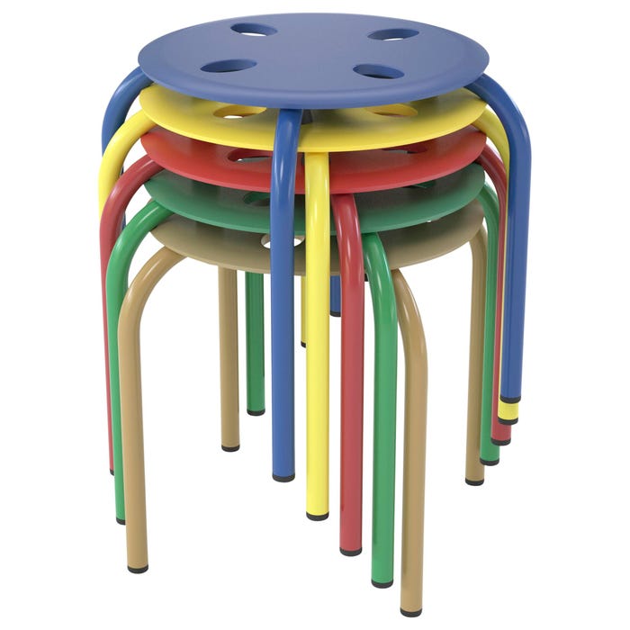 Classroom Select Prima Stool, 12-Inch Seat Height, Assorted Colors, Set of 5