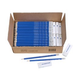Staedtler Norica Number 2 Pencils and Erasers, Presharpened, Pack of 144 2149463