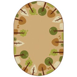 Carpets for Kids KIDSoft Tranquil Trees Carpet, 4 x 6 Feet, Oval, Tan, Item Number 2019693