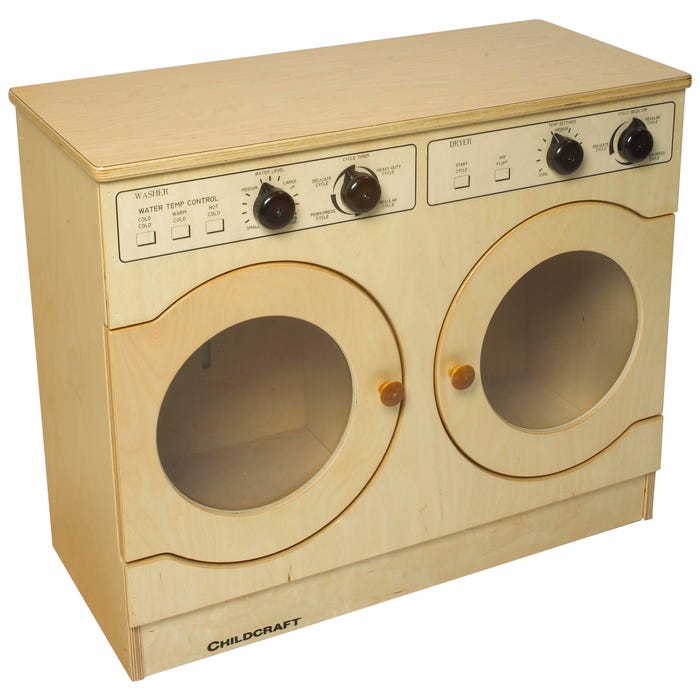 Childcraft Play Washer and Dryer Set, Wooden, 29-1/2 x 13-3/8 x 24-3/8 Inches