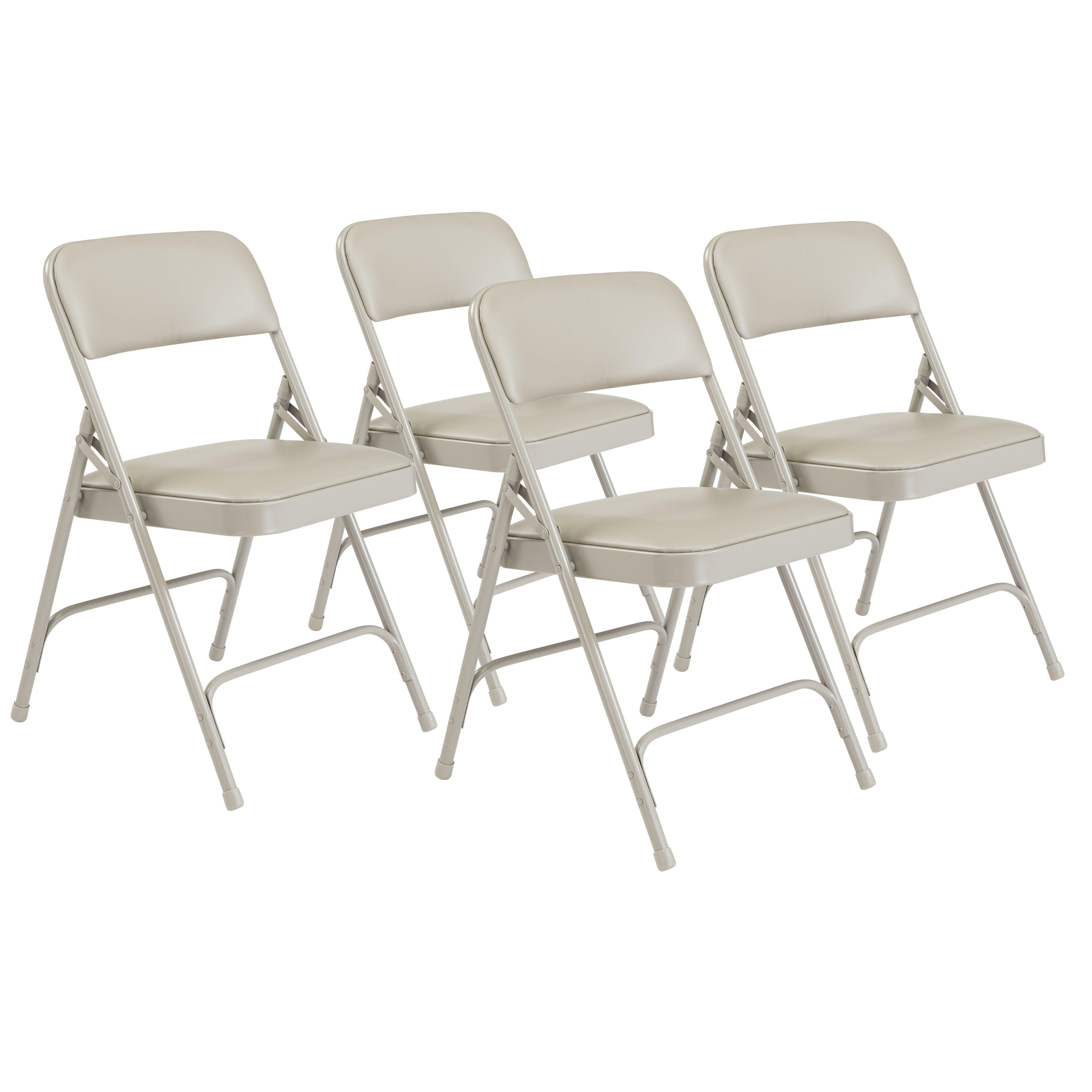 Image for National Public Seating Premium Folding Chair, 1200 Series, 17-3/4 Inch Seat Height, Warm Gray Fabric, Gray Frame, Set of 4 from School Specialty