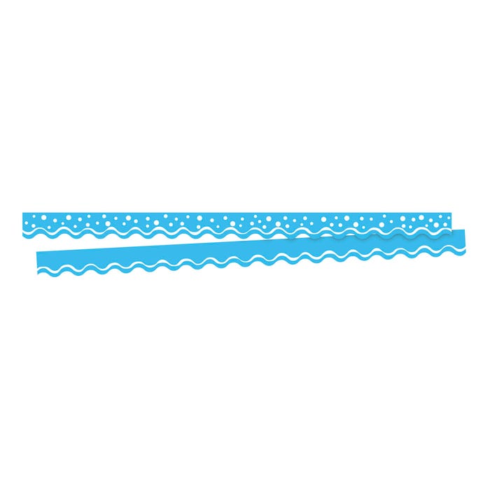 Barker Creek Happy Double-Sided Trimmer, 2-1/4 x 36 Inches, Pool Blue, Pack of 13