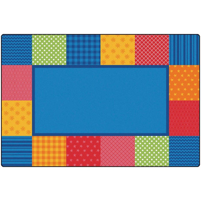 Carpets for Kids KIDSoft Pattern Blocks Carpet, 8 x 12 Feet, Rectangle, Multicolored, Item Number 1576141