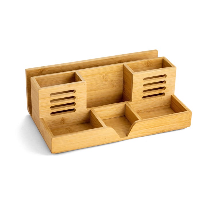 Officemate Bamboo Desktop Organizer, 5-3/16 x 14-1/8 x 8-5/8 Inches, Brown