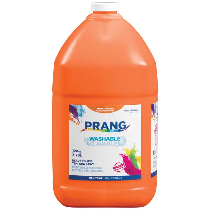 Prang Ready-to-Use Washable Tempera Paint, Gallon, Orange
