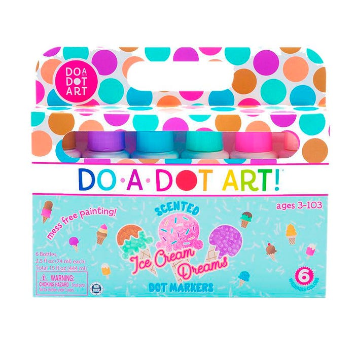 Do-A-Dot Art Paint Washable Markers, Scented Dauber Tip, Assorted Ice Cream Dream Colors, Set of 6