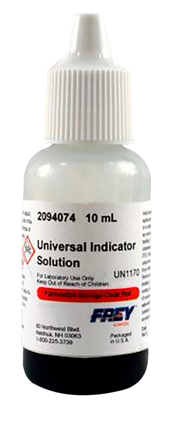 Frey Scientific Universal Indicator Solution, Lab Grade, 10mL Item Number 2094074