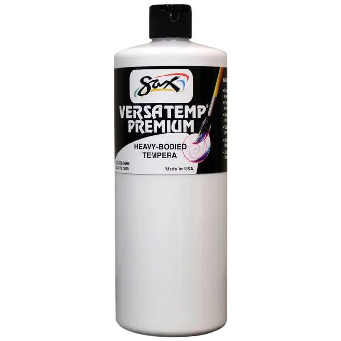 Sax Versatemp Premium Heavy-Bodied Tempera Paint, 1 Quart, White 1592723