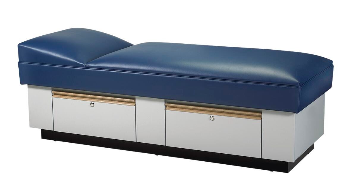 School Health S Varsity Custom Recovery Couch with Aluminum Drawer Pulls, 72 x 27 x 25 Inches 4002641