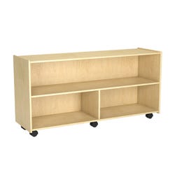Image for Childcraft Mobile Storage Unit, 3 Compartments, Wooden, 47-3/4 x 14-1/4 x 24 Inches from School Specialty
