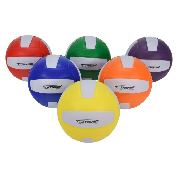 Sportime Lightweight Foam Training Volleyballs, Assorted Color, Set of 6
