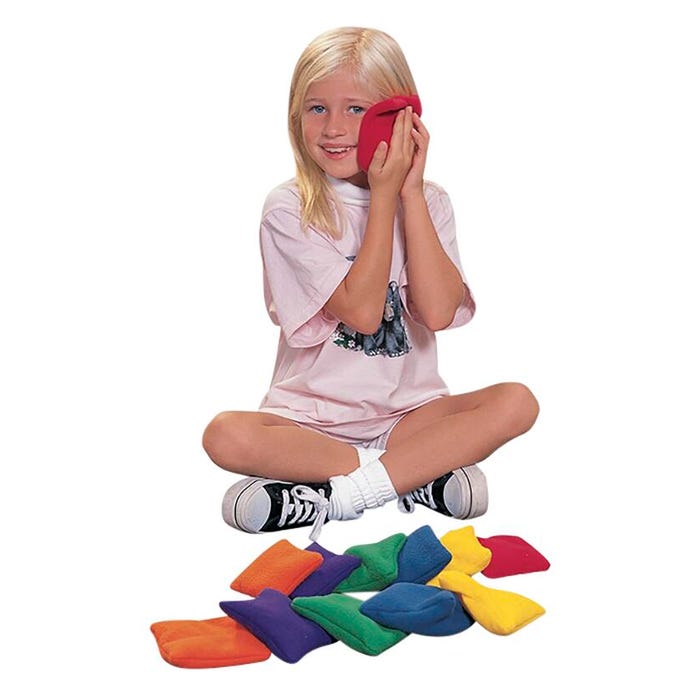 Sportime Fleece Bean Bags, 5 Inches, Assorted Colors, Set of 12