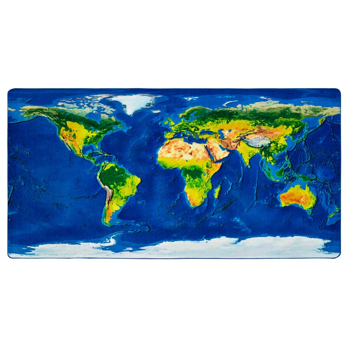 Carpets for Kids Pixel Perfect Learn our Earth Map Carpet, Rectangle