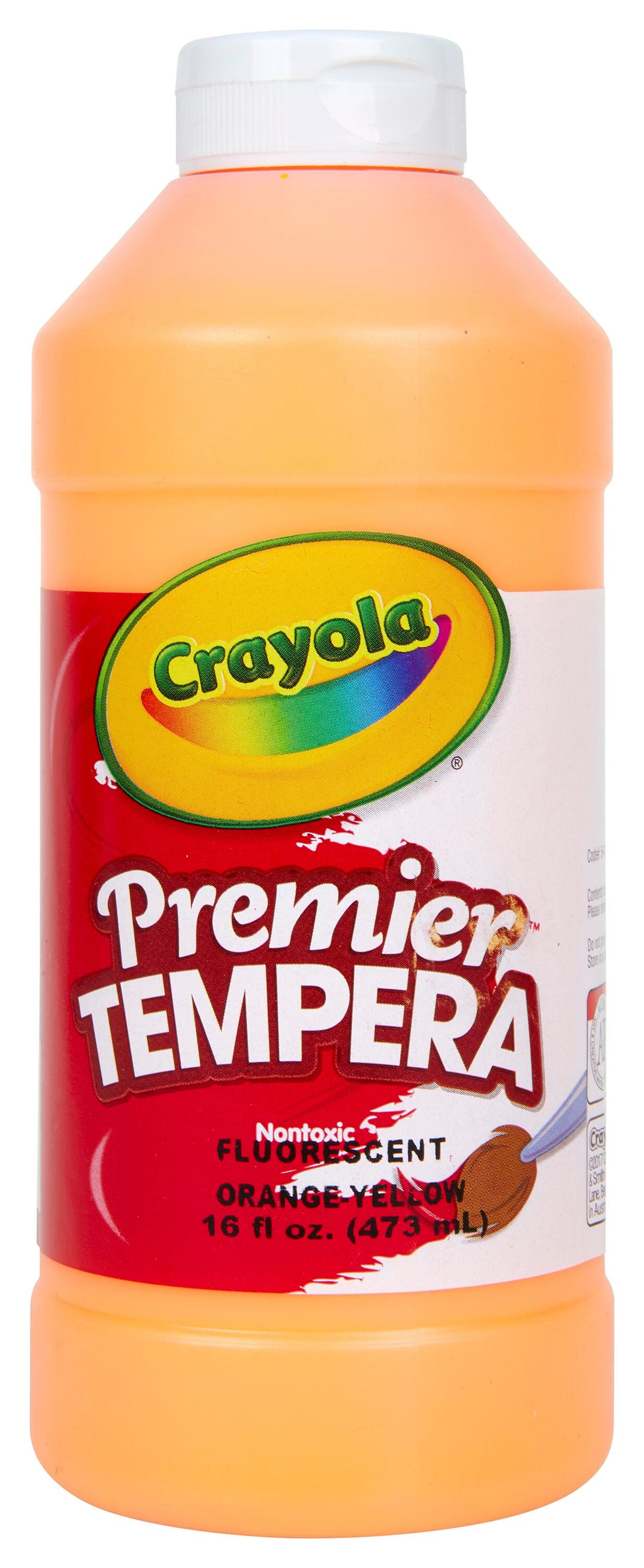 Crayola Premier Tempera Paint, Pint, Fluorescent Orange/Yellow 007785