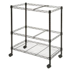 Lorell Two-Tier Mobile Wire File Cart, 26 x 12-1/2 x 30 Inches, Black