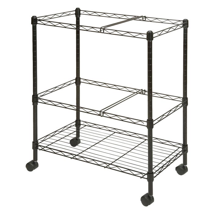 Lorell Two-Tier Mobile Wire File Cart, 26 x 12-1/2 x 30 Inches, Black