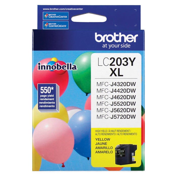 Brother LC203Y Ink Cartridge, 550 Page Yield, Yellow