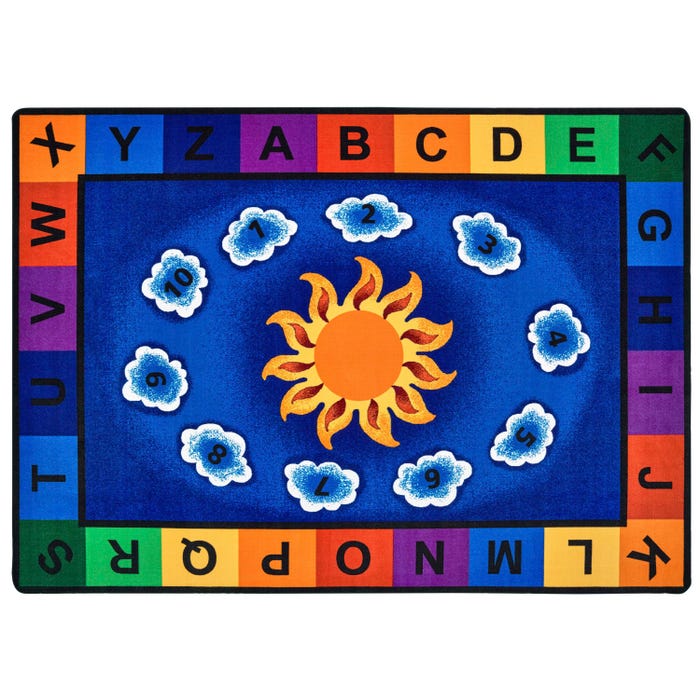 Carpets for Kids Premium Sunny Day Learn and Play Carpet, Rectangle