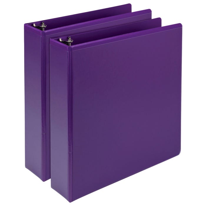 Samsill Earth's Choice Fashion Round Ring View Binder, 2 Inches, Purple, Pack of 2