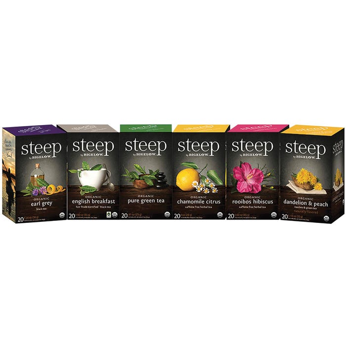 Bigelow Steep Organic Tea Assortment, Pack of 6