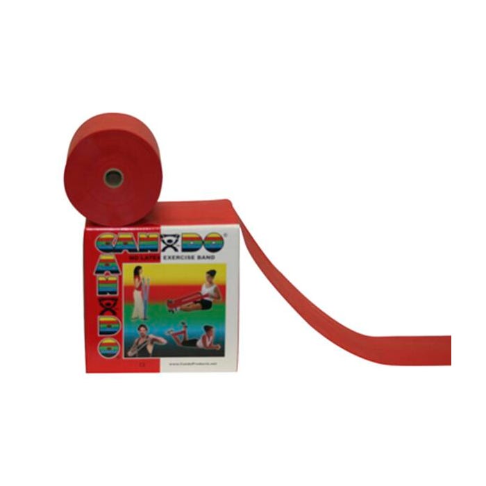 CanDo No-Latex Light Resistance Band, 50 Yards, Red