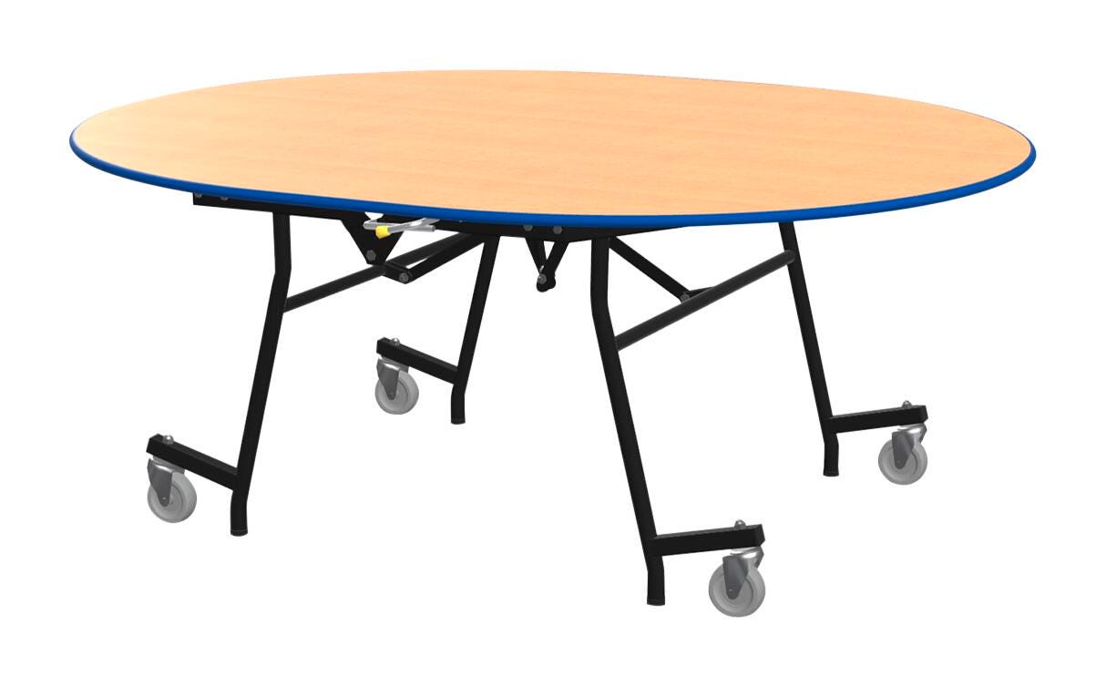 Classroom Select EasyFold Mobile Table, 60 x 72 Inches, Oval, Plywood Core, LockEdge 4001248