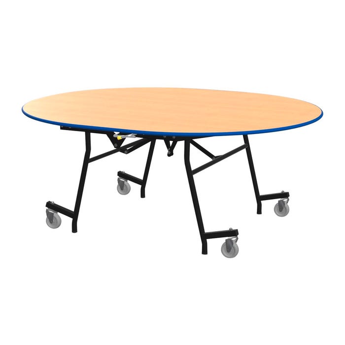 Classroom Select EasyFold Mobile Table, 60 x 72 Inches, Oval, Plywood Core, LockEdge