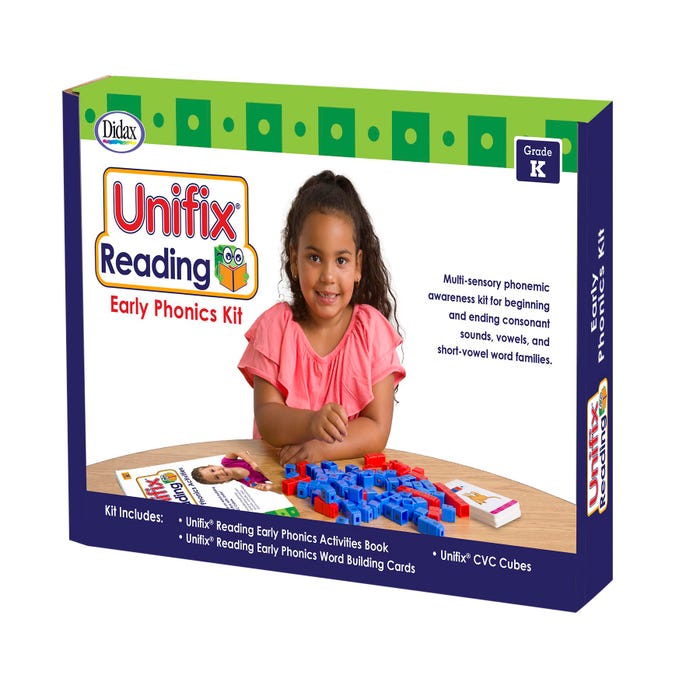 Didax Unifix Reading Early Phonics Activity Kit, Kindergarten