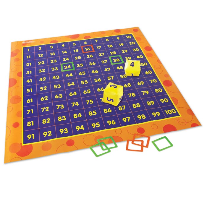 Learning Resources Hip Hoppin' Hundreds Activity Mat, 4 x 4 Feet