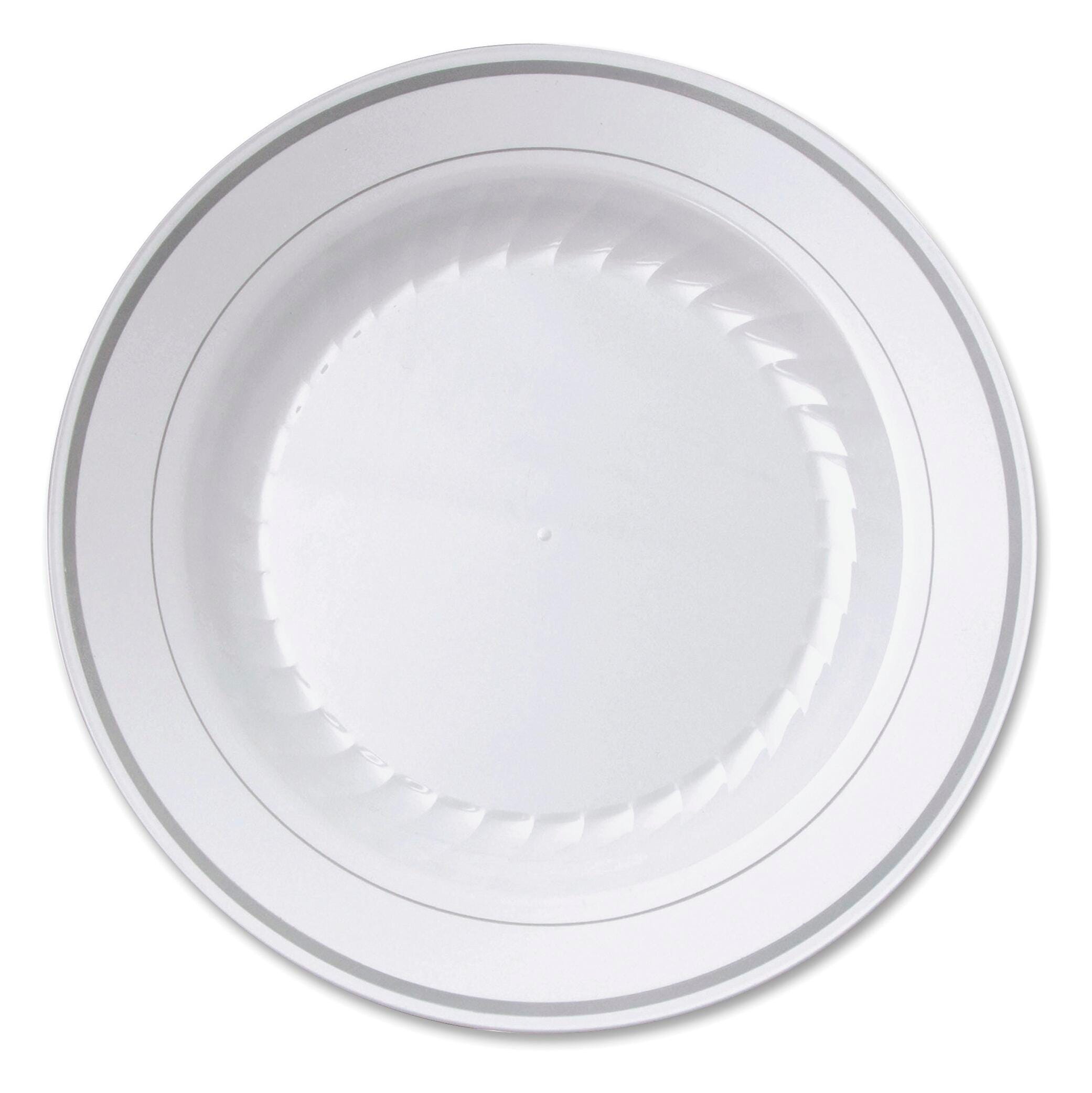 Masterpiece Round Plate, 9 In, White, Pack of 10, Item Number 1573137