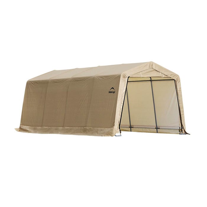 ShelterLogic Auto Shelter with Sandstone Cover, 10 X 20 ft, Polyethylene Cover/Steel Frame