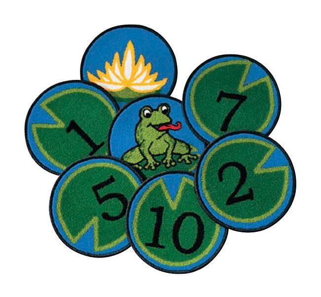 Carpets for Kids KID$Value PLUS Hip Hop to the Top Number Seating Carpet, Rounds, 12 Inches, Set of 12, Green 076279