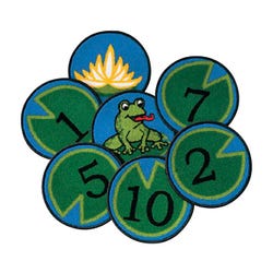 Carpets for Kids KID$Value PLUS Hip Hop to the Top Number Seating Carpet, Rounds, 12 Inches, Set of 12, Green 076279