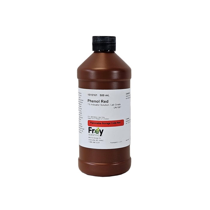 Frey Scientific Phenol Red, 1% Solution, Lab Grade, 500mL