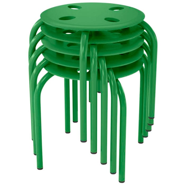 Classroom Select Prima Stool, 12-Inch Seat Height, Green, Set of 5