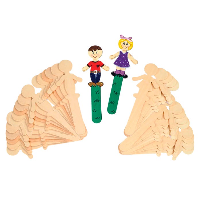 Creativity Street Wood People Craft Stick, 5-1/2 Inches, Set of 36