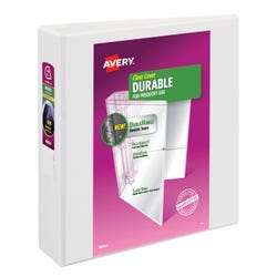 Avery Durable View Binder with Slant Ring, 2 Inch, White 1396553