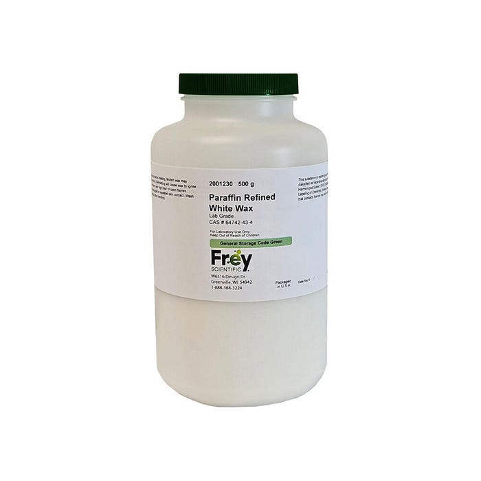 Frey Scientific Paraffin Refined White Wax, Lab Grade, 500 Grams